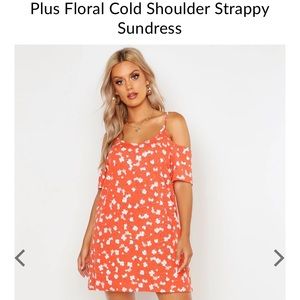 Plus Floral Cold Shoulder Strappy Sundress